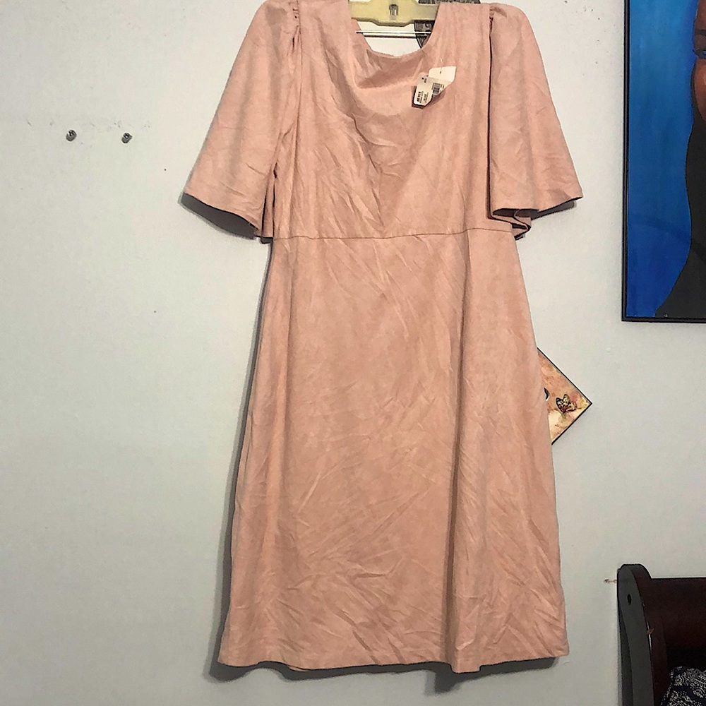 Pink suede dress